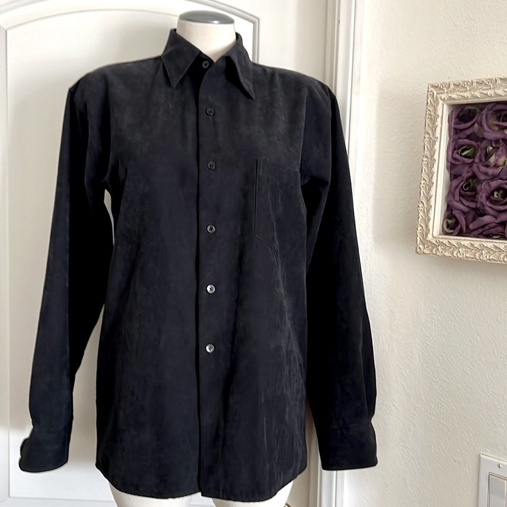 Bruno~Sueded Microfiber Button Shirt - Picture 1 of 8